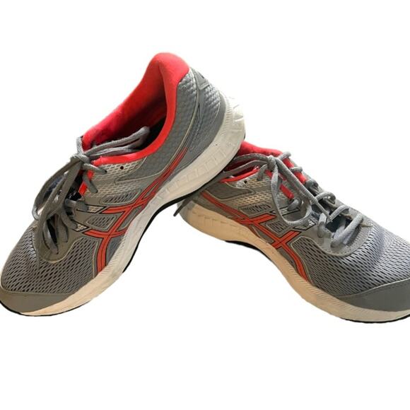 ASICS GEL Contend 6 Gray Coral Pink Women’s Running Walking Shoes Size 10.5 - Picture 1 of 8